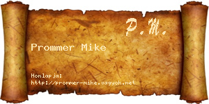 Prommer Mike névjegykártya